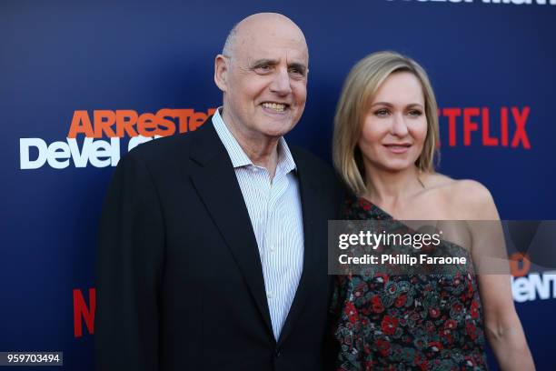 Jeffrey Tambor and Kasia Ostlun attend the premiere of Netflix's "Arrested Development" Season 5 at Netflix FYSee Theater on May 17, 2018 in Los...