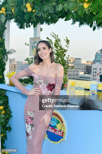 Louise Roe attends the Dolce & Gabbana Light Blue Italian Zest Launch Event at the NoMad Hotel Los Angeles on May 17, 2018 in Los Angeles, California.