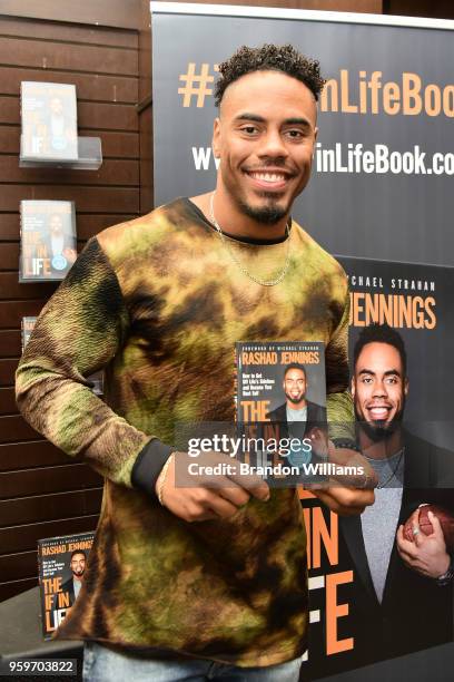 Former football player / TV personality Rashad Jennings attends his book signing for "The IF in LIFE" at Barnes & Noble at The Grove on May 17, 2018...