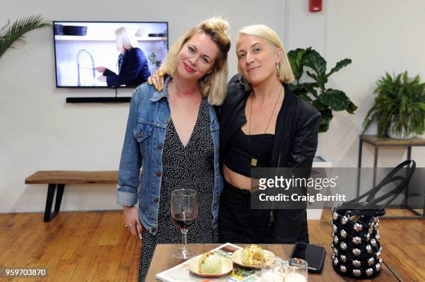 Anna Caplan and Alison Roman attend the AD, Bon Appetit and Delta Faucet toast of the Conde Nast Kitchen Studio on May 17, 2018 in New York City.