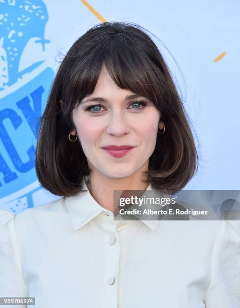 Actress Zooey Deschanel attends the 2018 Heal The Bay's Bring Back The Beach Awards Gala at The Jonathan Club on May 17, 2018 in Santa Monica,...