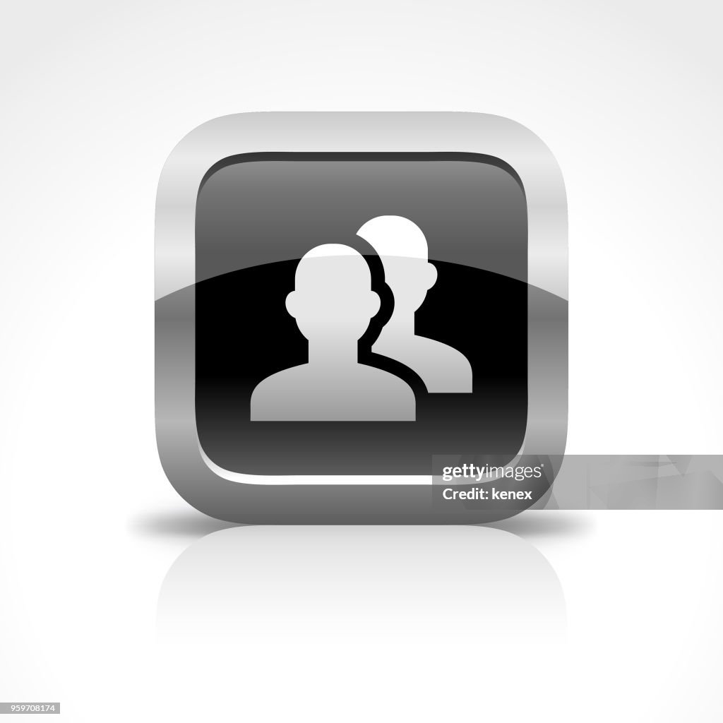 Staff and Profile Glossy Button Icon