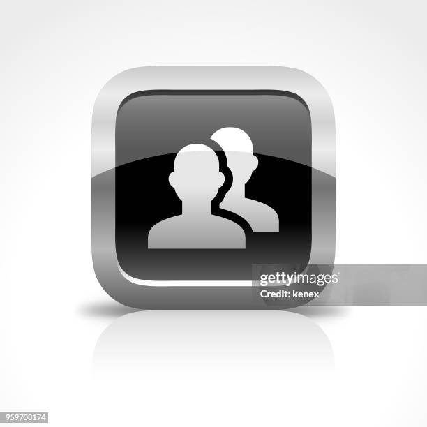 staff and profile glossy button icon - facebook profile stock illustrations