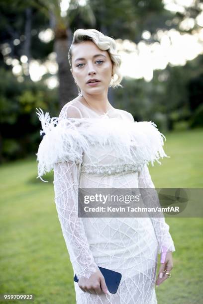 Caroline Vreeland attends the cocktail at the amfAR Gala Cannes 2018 at Hotel du Cap-Eden-Roc on May 17, 2018 in Cap d'Antibes, France.