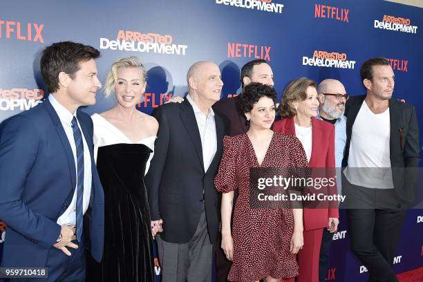 Jason Bateman, Portia de Rossi, Jeffrey Tambor, Alia Shawkat, Tony Hale, Jessica Walter, David Cross and Will Arnett attend the "Arrested...