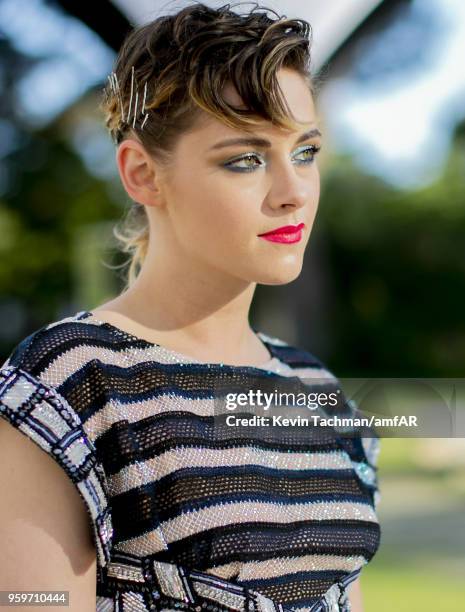 Kristen Stewart attends the cocktail at the amfAR Gala Cannes 2018 at Hotel du Cap-Eden-Roc on May 17, 2018 in Cap d'Antibes, France.