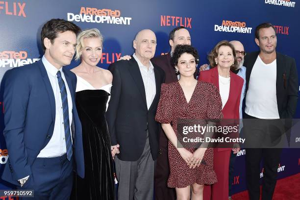 Jason Bateman, Portia de Rossi, Jeffrey Tambor, Alia Shawkat, Tony Hale, Jessica Walter, David Cross and Will Arnett attend the "Arrested...