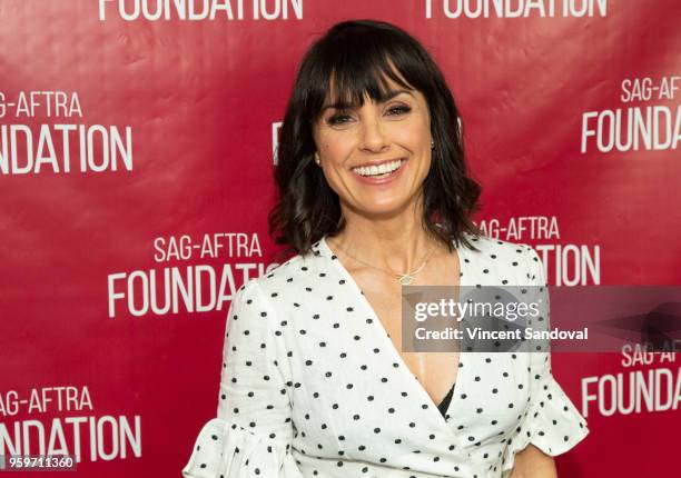 Actress Constance Zimmer attends SAG-AFTRA Foundation Conversations screening of "Unreal" at SAG-AFTRA Foundation Screening Room on May 17, 2018 in...