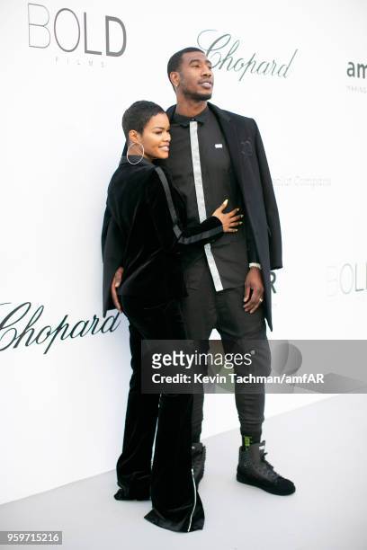 Teyana Taylor and Iman Shumpert arrive at the amfAR Gala Cannes 2018>> at Hotel du Cap-Eden-Roc on May 17, 2018 in Cap d'Antibes, France.
