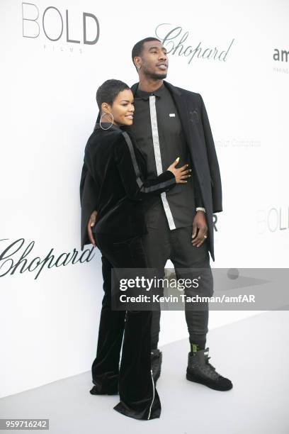 Iman Shumpert and Teyana Taylor arrive at the amfAR Gala Cannes 2018 at Hotel du Cap-Eden-Roc on May 17, 2018 in Cap d'Antibes, France.