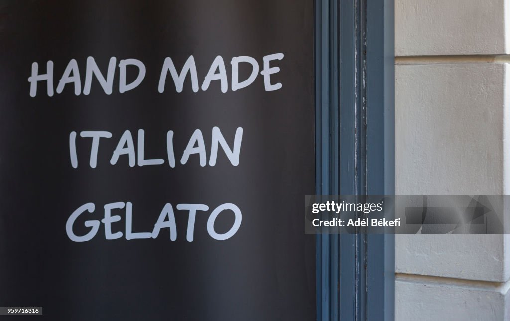"hand made italian gelato" text