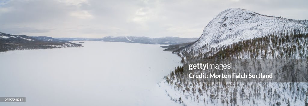 Panoramic Shot of the Snow-Covered Mountain Village of Dagali, Norway Wintertime