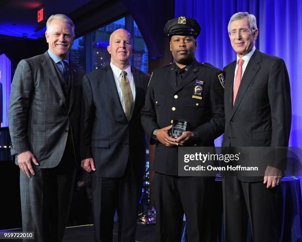 Boomer Esiason, James O'Neill, Fred Washington and H. Dale Hemmerdinger attend the New York City Police Foundation 2018 Gala on May 17, 2018 in New...