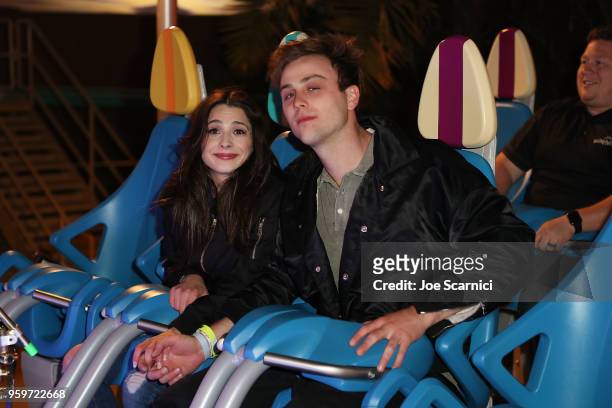 Niki Koss and Sterling Beauman attend the Knott's Berry Farm kick off preview party launching new dive coaster - HangTime at Knott's Berry Farm on...