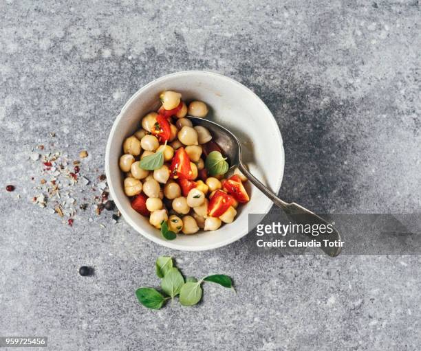 chickpea salad - chick pea salad stock pictures, royalty-free photos & images