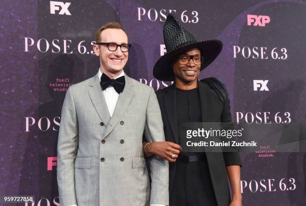 Adam Smith and Billy Porter attend the New York premiere of FX series 'Pose' at Hammerstein Ballroom on May 17, 2018 in New York City.