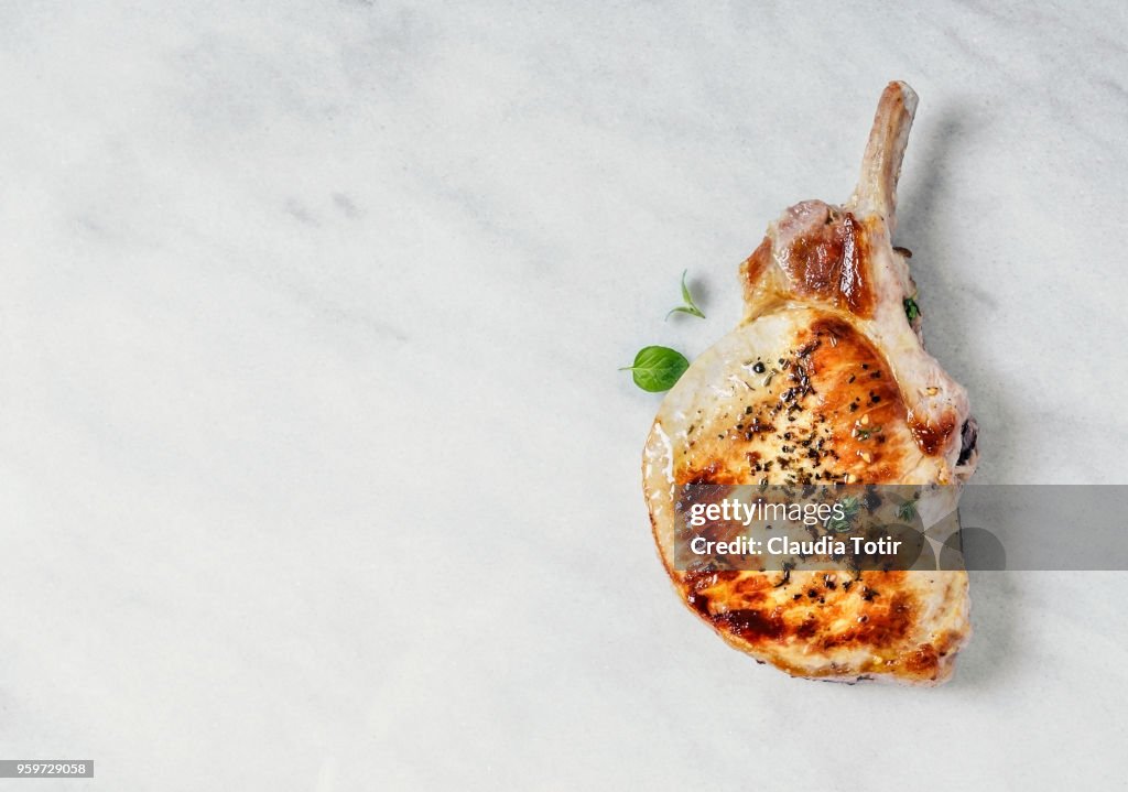 Roasted pork chop