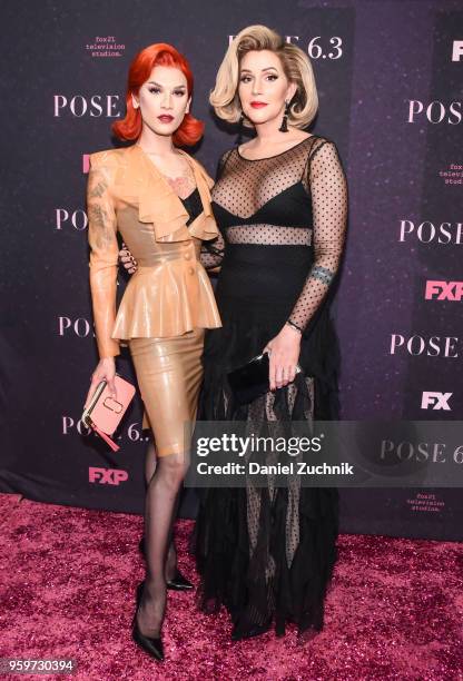 Miss Fame and Our Lady J attend the New York premiere of FX series 'Pose' at Hammerstein Ballroom on May 17, 2018 in New York City.