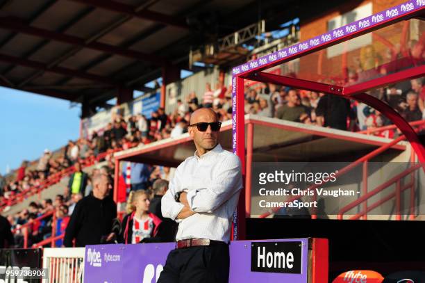 Exeter City manager Paul Tisdale prior to the Sky Bet League Two Play Off Semi Final:Second Leg between Exeter City and Lincoln City at St James Park...
