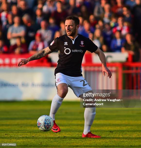 Lincoln City's Neal Eardley during the Sky Bet League Two Play Off Semi Final:Second Leg between Exeter City and Lincoln City at St James Park on May...