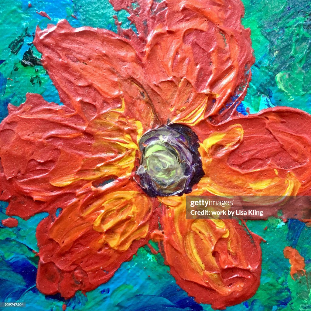 Orange Poppy Platte Knife Painting Extract