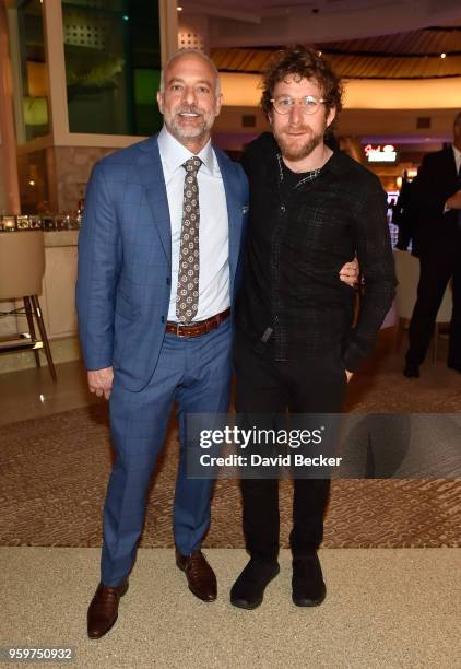 Red Rock Resorts Co-Founder Lorenzo Fertitta and artist Dustin Yellin attend the From Dust To Gold preview party at the Palms Casino Resort on May...