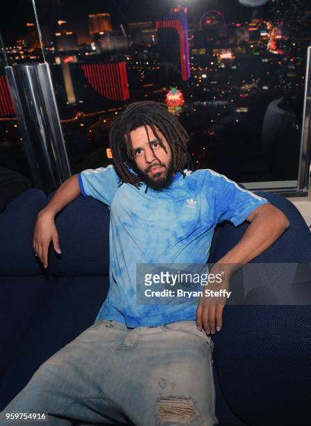 Recording artist J. Cole attends the Apex Social Club at Palms Casino Resort on May 17, 2018 in Las Vegas, Nevada.