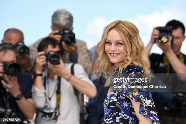 Actress Vanessa Paradis attends "Knife + Heart " Photocall during the 71st annual Cannes Film Festival at Palais des Festivals on May 18, 2018 in...