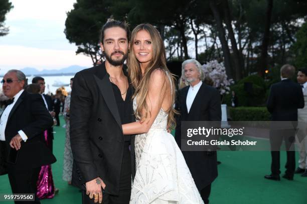 Heidi Klum and Tom Kaulitz attend the cocktail at the amfAR Gala Cannes 2018 at Hotel du Cap-Eden-Roc on May 17, 2018 in Cap d'Antibes, France.