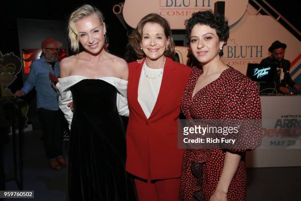 Portia de Rossi, Jessica Walter and Alia Shawkat attend the after party for the premiere of Netflix's 'Arrested Development' Season 5 at Netflix...