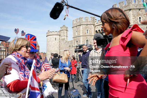 American TV presenter Gayle King CBS outside Windsor Castle ahead of the wedding of Prince Harry and Meghan Markle on Saturday.