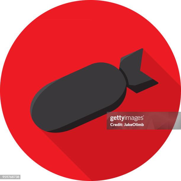 bomb icon flat - nuclear weapon stock illustrations