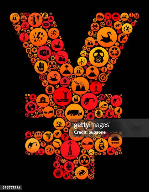 yen climate change icon pattern - ocean garbage stock illustrations