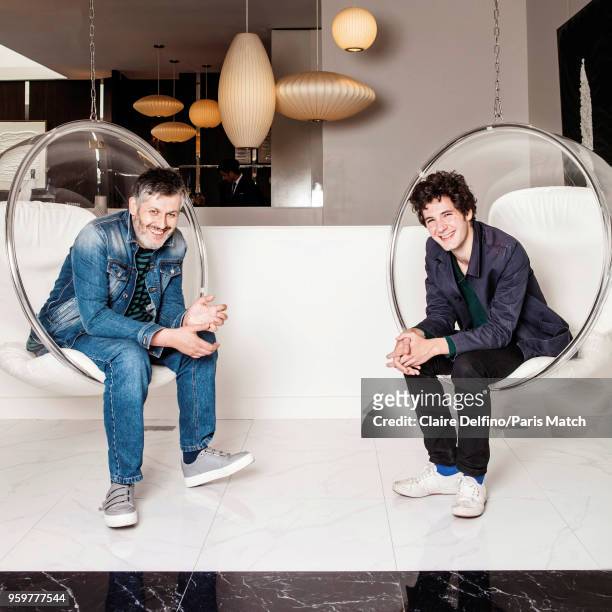 Film director Christophe Honore and actor Vincent Lacoste are photographed for Paris Match on April 25, 2018 in Paris, France.