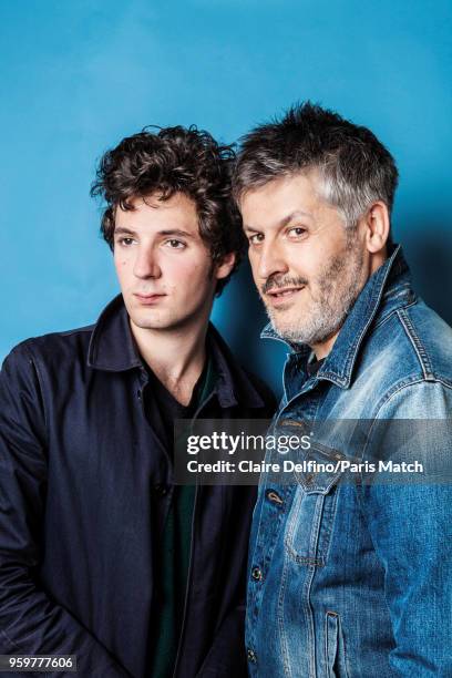 Film director Christophe Honore and actor Vincent Lacoste are photographed for Paris Match on April 25, 2018 in Paris, France.