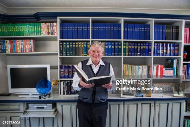 Football commentator John Motson is photographed on April 9, 2015 near Aylesbury, England.