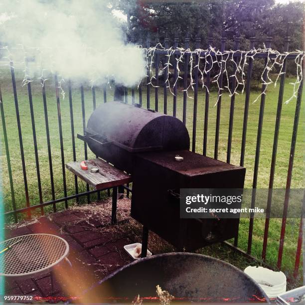 bbq backyard - bbq smoker stock pictures, royalty-free photos & images