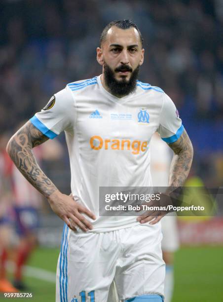 Kostas Mitroglou in action for Marseille during the UEFA Europa League Final between Olympique de Marseille and Club Atletico de Madrid at Stade de...