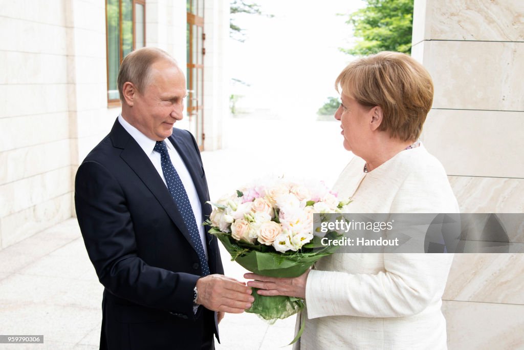 Russian President Putin Receives German Chancellor Merkel