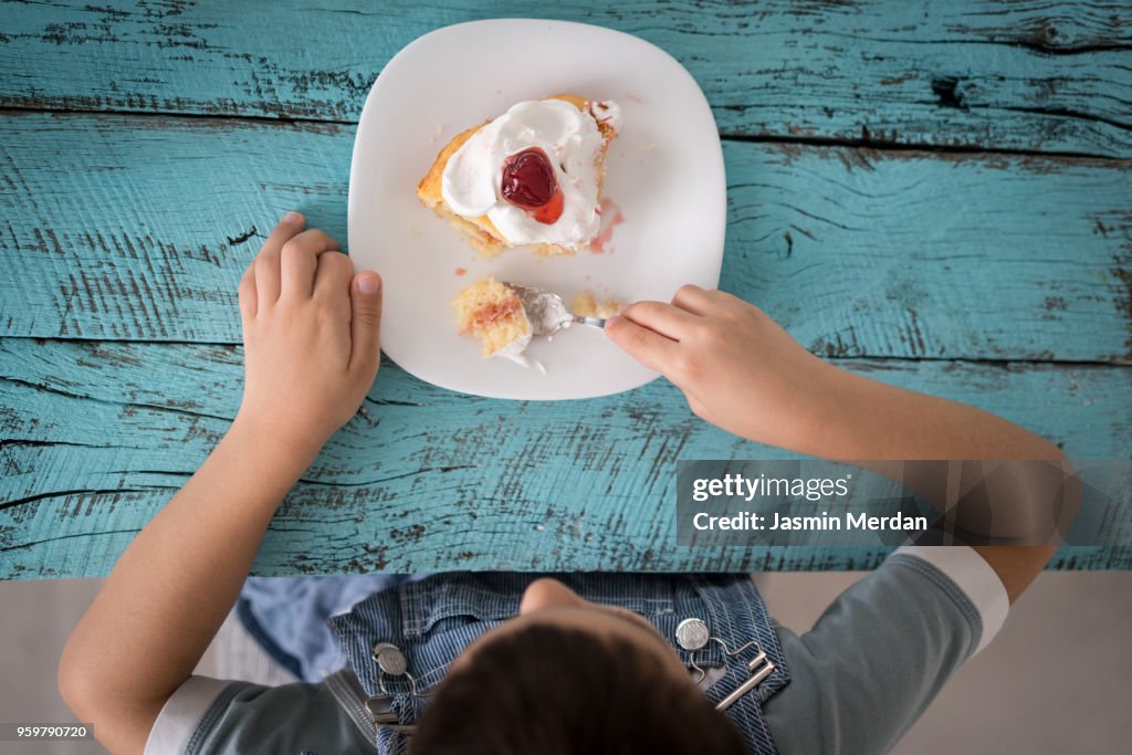 Child with cake