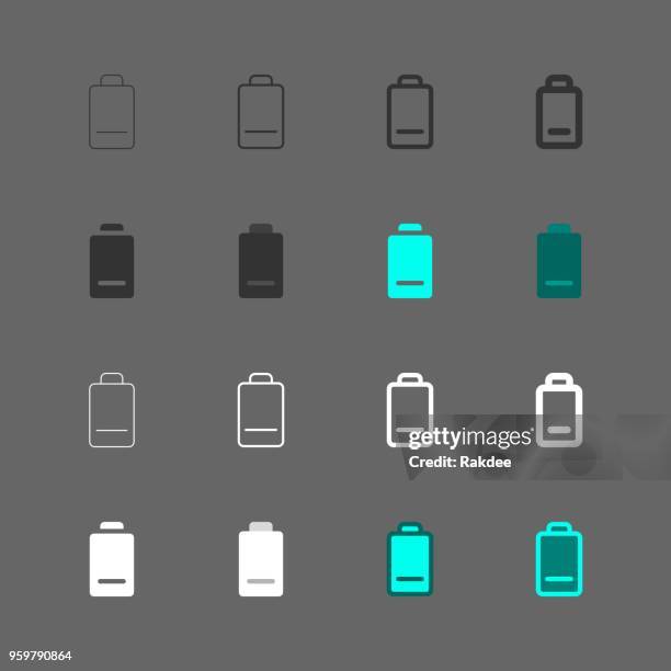 low battery icon - multi series - lithium technology stock illustrations