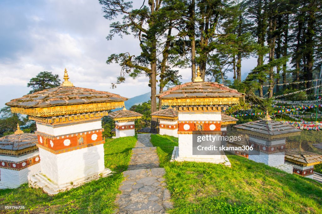 Beautiful landscape of Dochula 108 stupa at Dochula pass Bhutan
