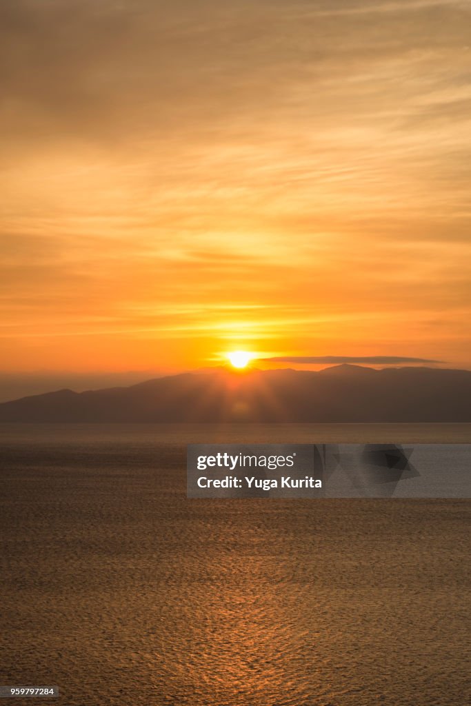 Sunrise over the Suruga Bay and Izu Peninsula