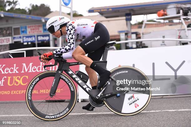 Toms Skujins of Latvia and Team Trek-Segafredo rides during stage four of the 13th Amgen Tour of California 2018 San Jose / Morgan Hill a 34.7 km...