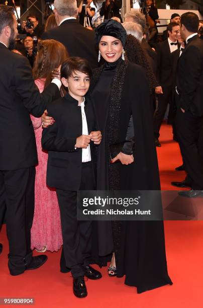 Zain Alrafeea and Doha Film Institute CEO Fatma Al Remaihi attend the screening of "Capharnaum" during the 71st annual Cannes Film Festival at Palais...