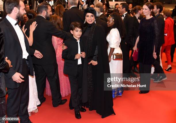 Zain Alrafeea and Doha Film Institute CEO Fatma Al Remaihi attend the screening of "Capharnaum" during the 71st annual Cannes Film Festival at Palais...