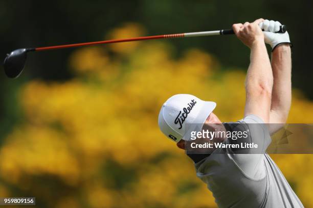 Andrew Dodt of Australia plays his shot off the 9th tee during the second round of the Belgian Knockout at at the Rinkven International Golf Clubon...