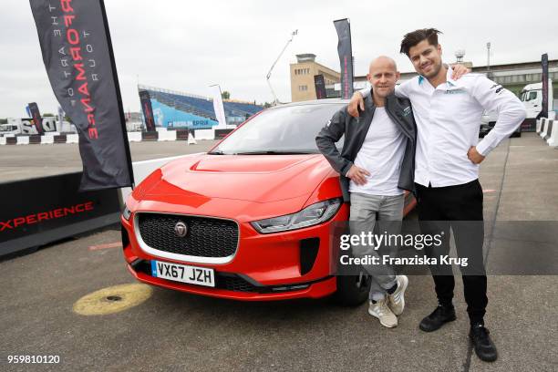 Juergen Vogel and his son Giacomo Vogel during the Jaguar I-PACE Smartcone Challenge on the occasion of the Formular E weekend at Tempelhof Airport...