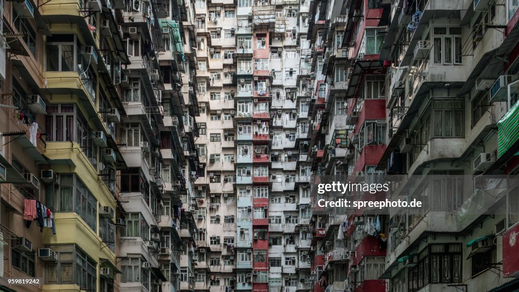 Crowded apartment buildings in Hong Kong