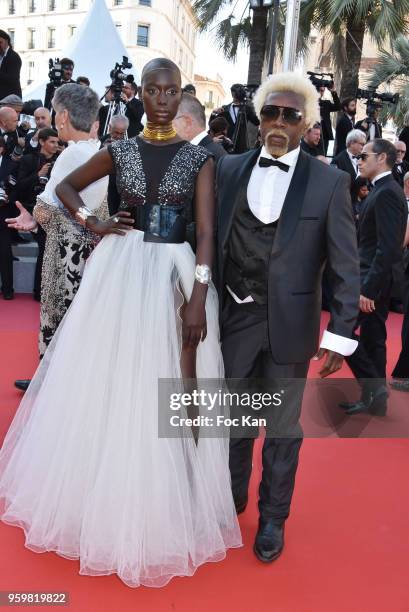 Designer Anggy Haif and his model attend the screening of 'Capharnaum' during the 71st annual Cannes Film Festival at Palais des Festivals on May 17,...